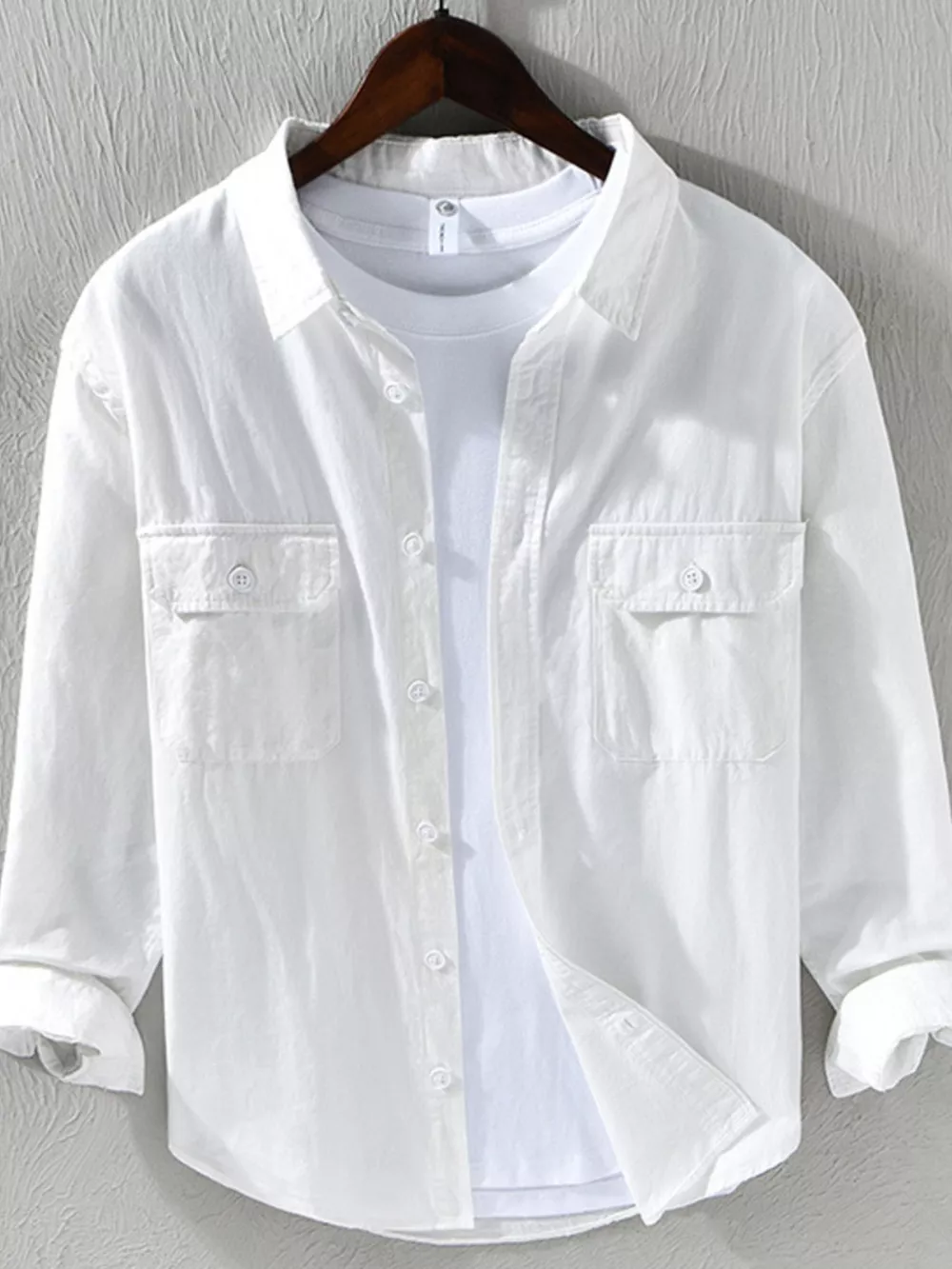 Men's Plus Size Casual Button Up Shirt, image 6