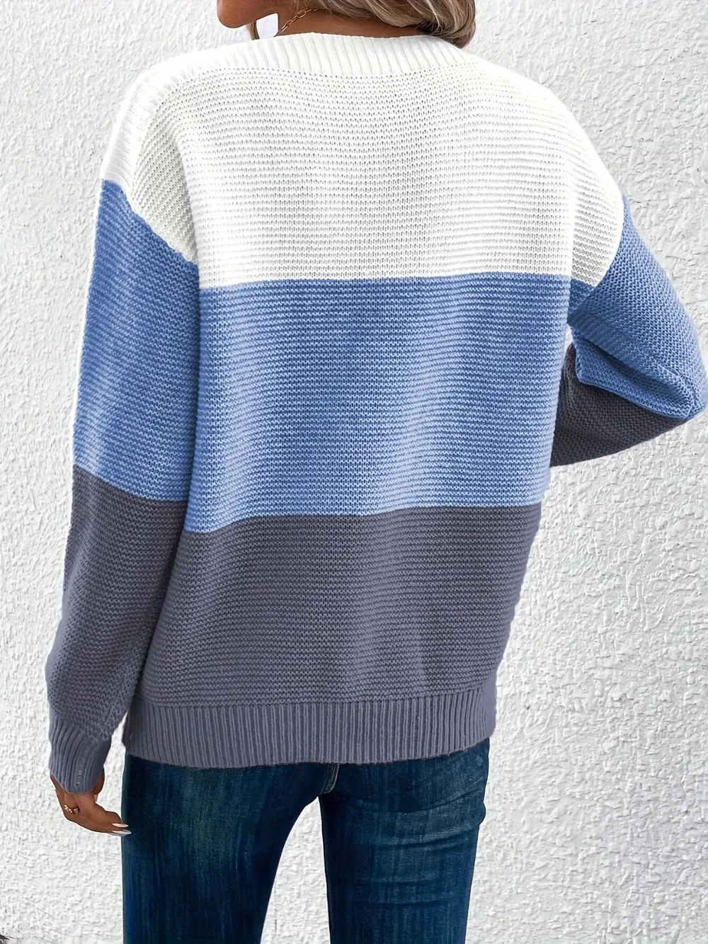Color Block Boat Neck Sweater, image 5