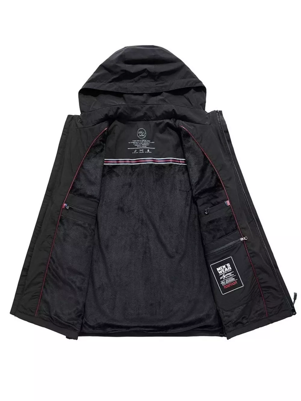 Men's Plus Size Hooded Zip Up Vest, image 3