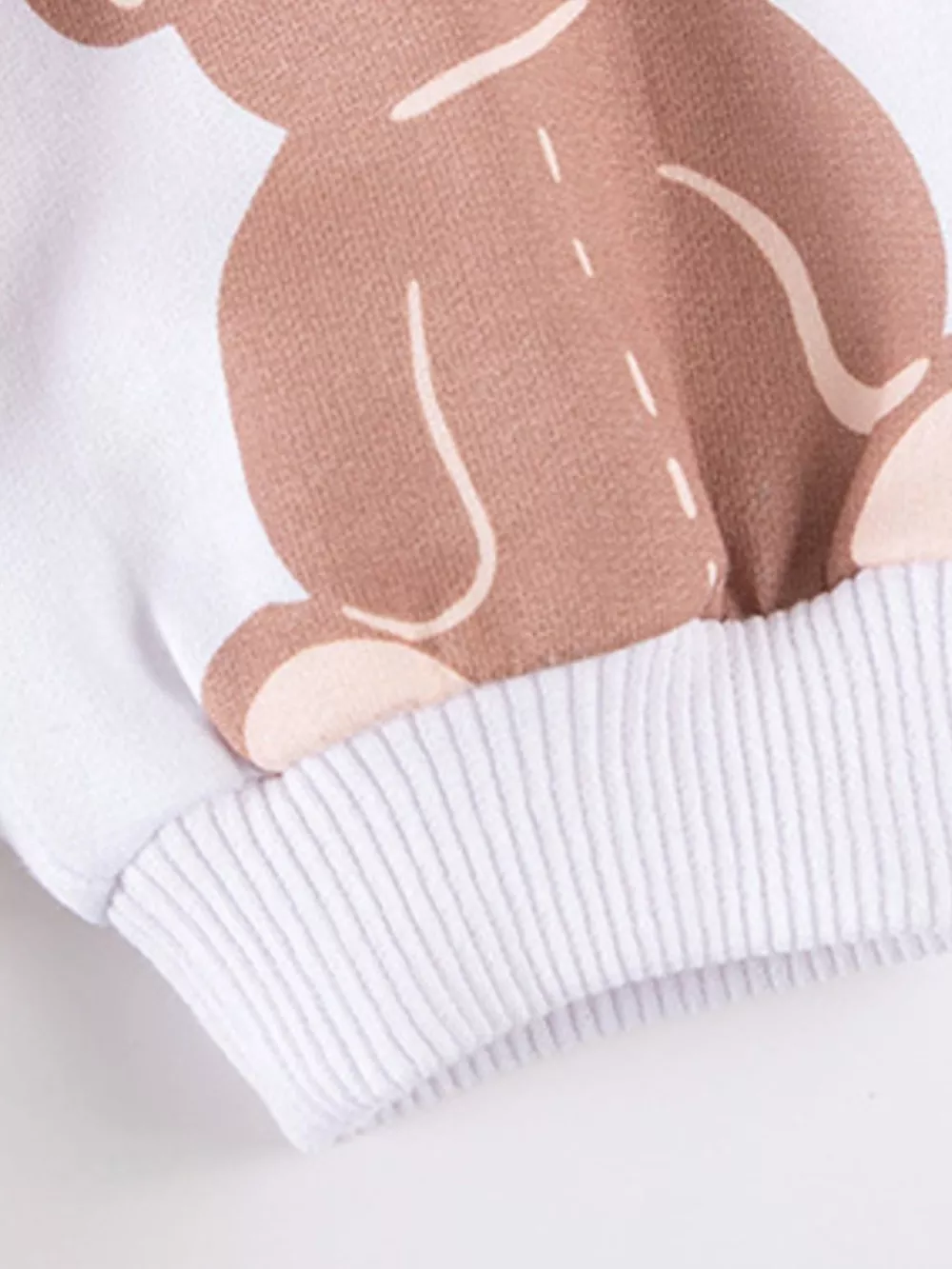 Children's Bear Print Sweatshirt and Striped Wide-Leg Pants Set, image 6