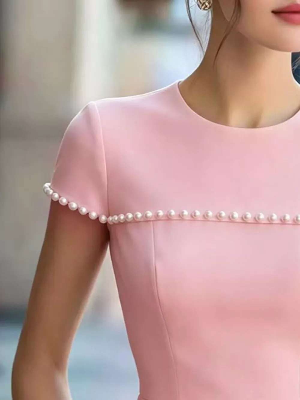Pearl Embellished Peplum T-Shirt, image 9