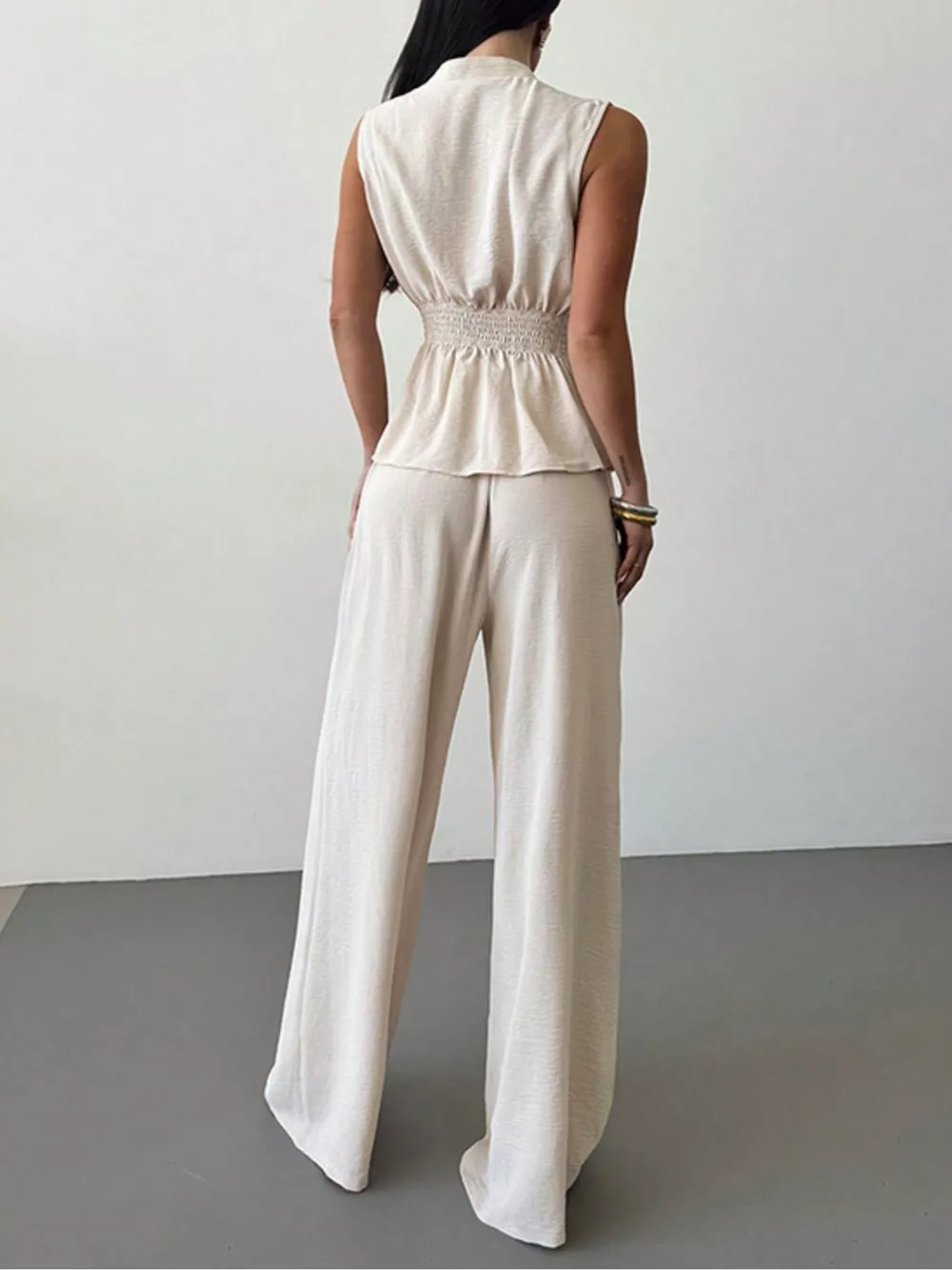 Sleeveless Top and Wide-Leg Pants Set, image 6