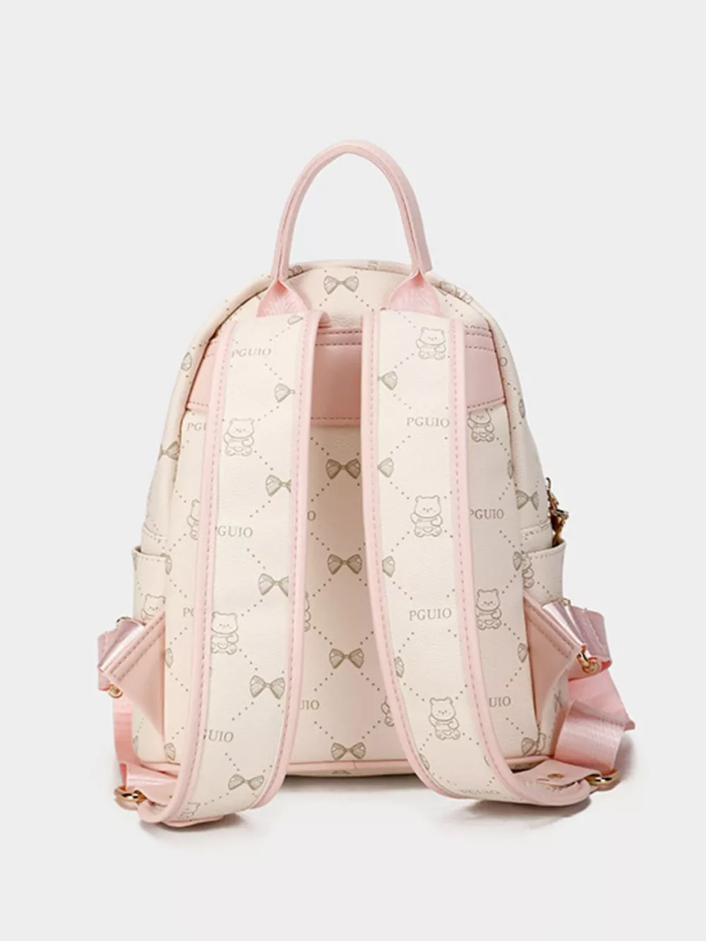 Bear Print PU Leather Backpack Bag, image 9