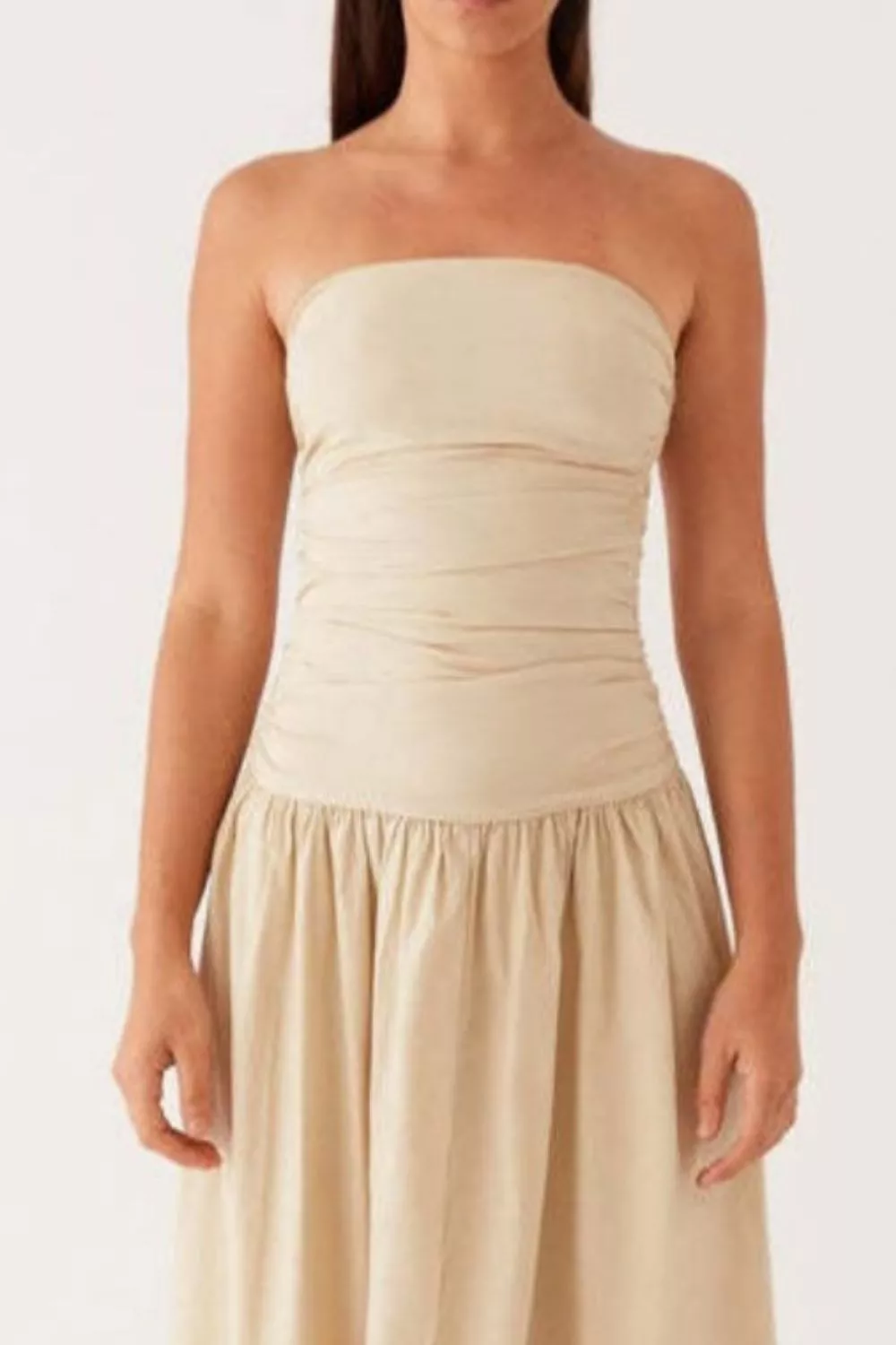 Strapless Ruched Maxi Dress, image 6