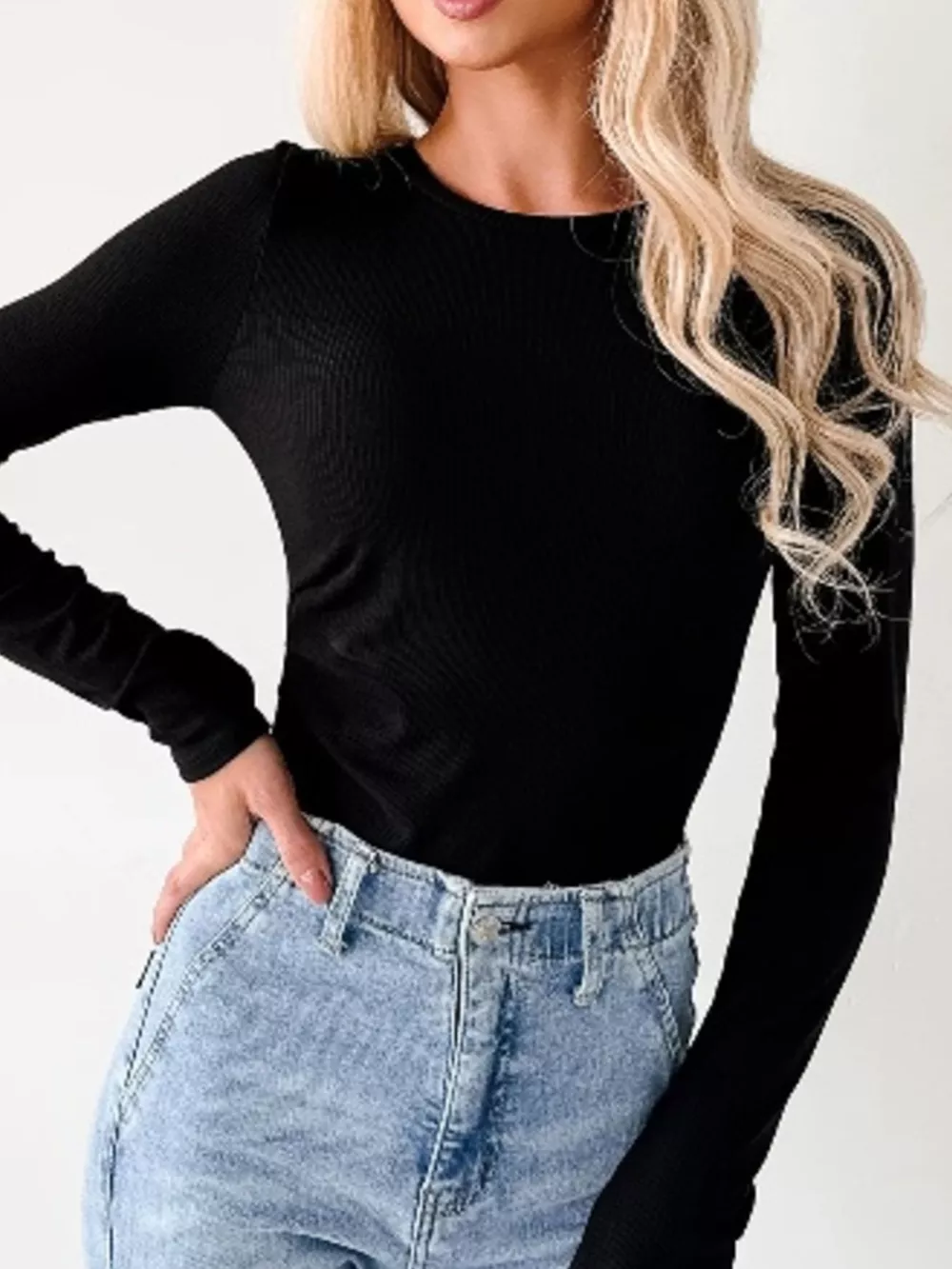 Ribbed Long Sleeve Fitted Bodysuit, image 11