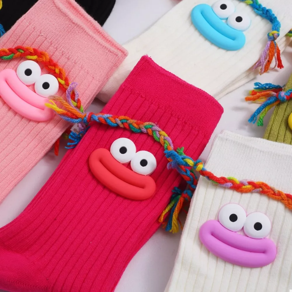Cartoon Ribbed Knit Crew Socks, image 15