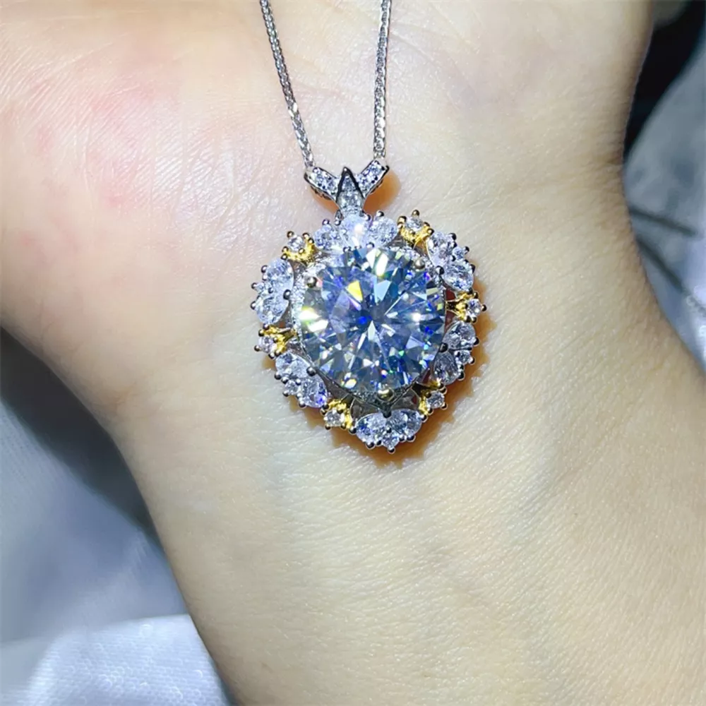 5 Carat Moissanite 925 Sterling Silver Necklace, image 4
