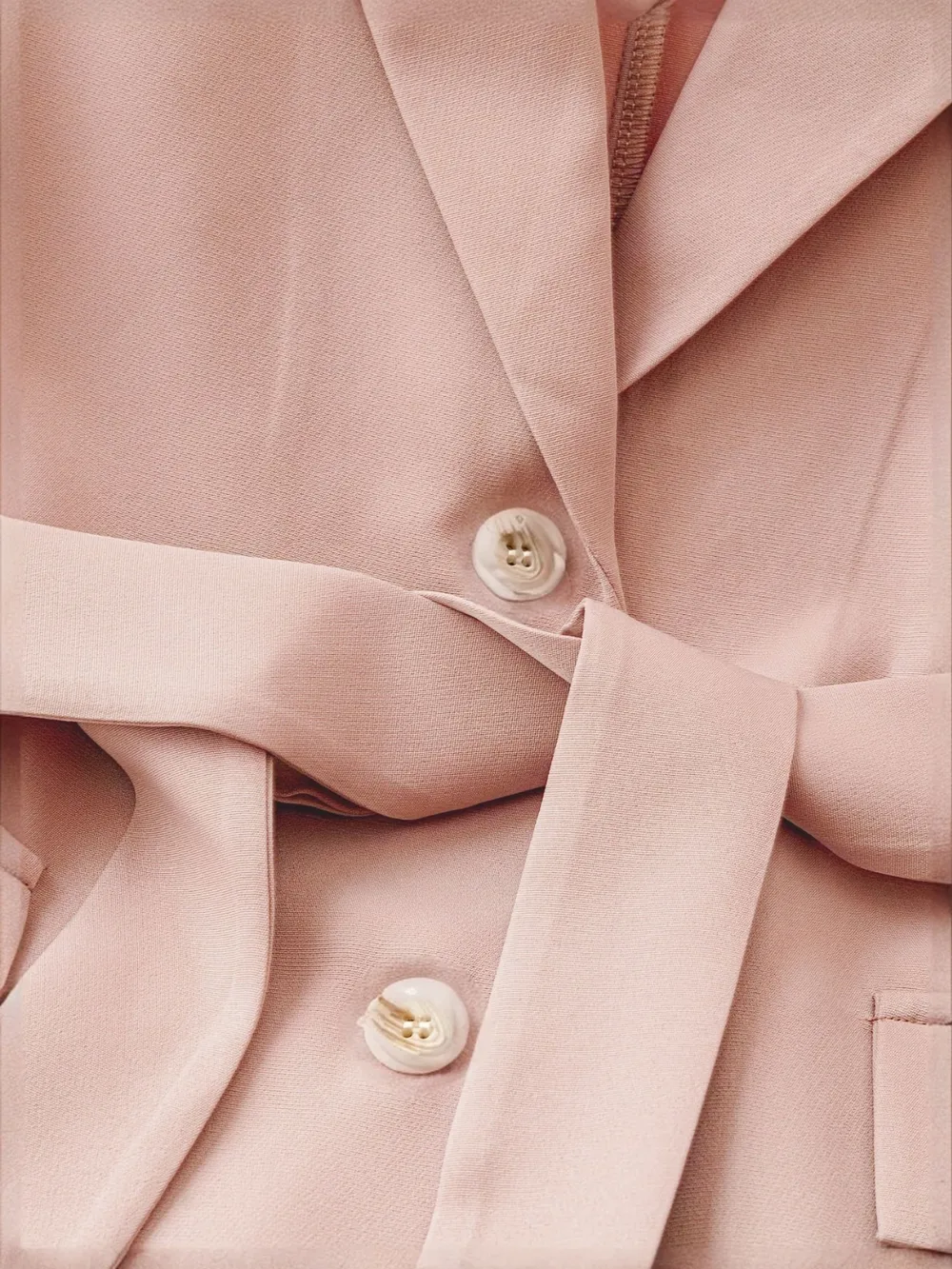 Tie Waist Lapel Collar Sleeveless Blazer, image 4