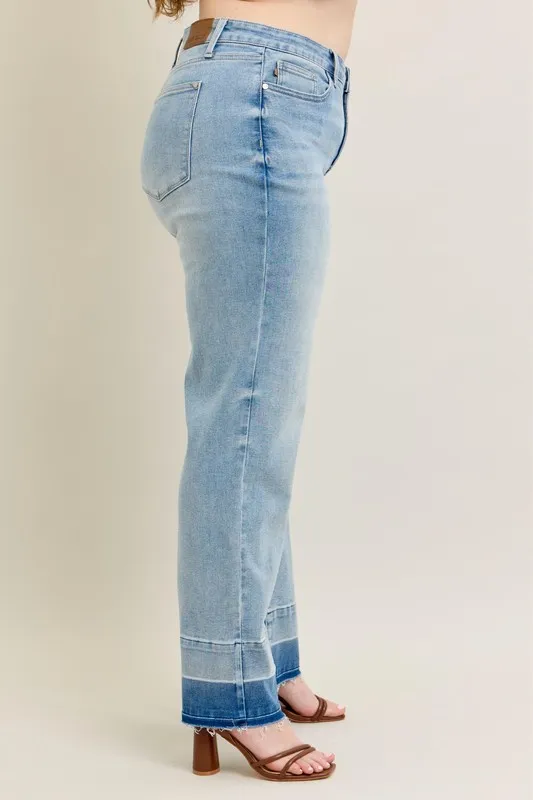 Full Size Mr Release Hem Wide Leg Jeans Plus Size, image 5