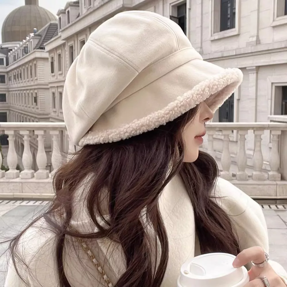 Plush-Lined Cold-Resistant Ear-Protecting Lamb Octagonal Beret, image 2