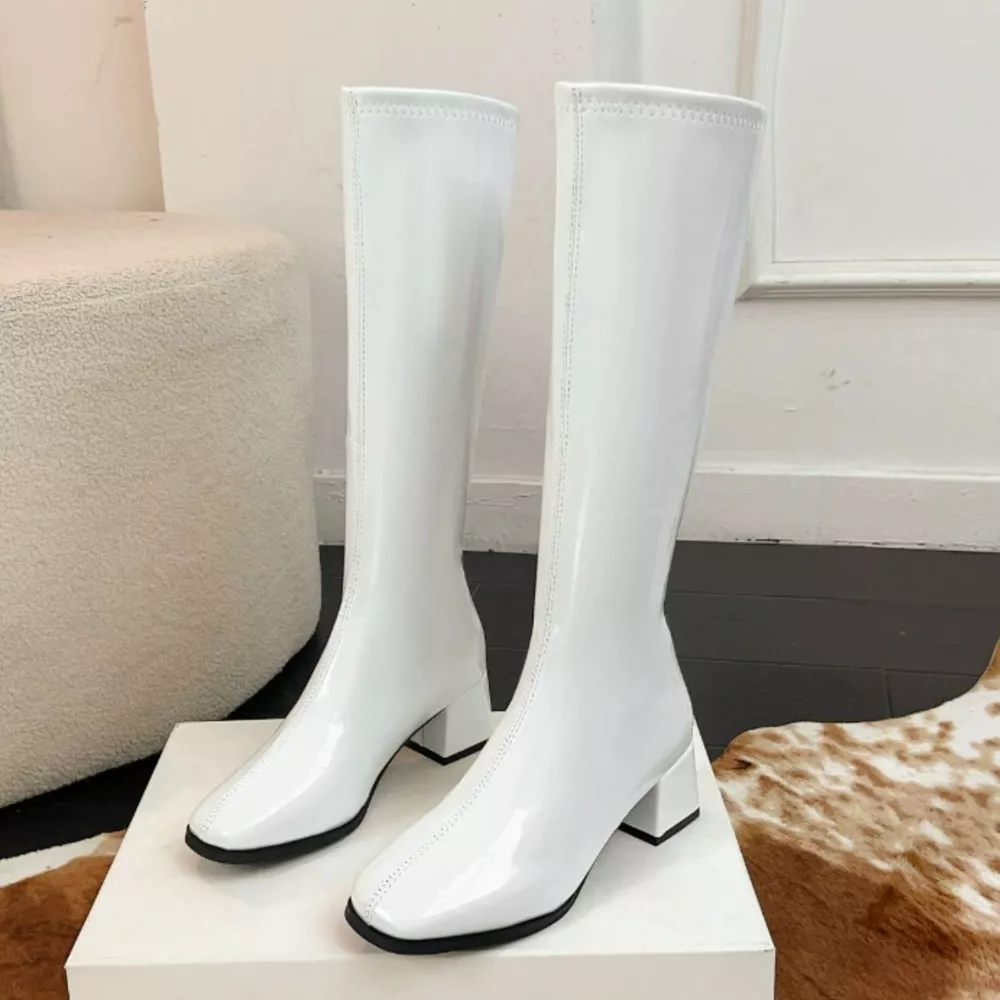 Square Toe Block Heels Boots, image 8