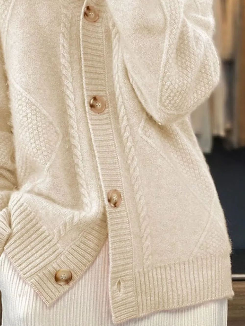 Full Size Textured Knit Button-Down Cardigan Plus Size, image 3