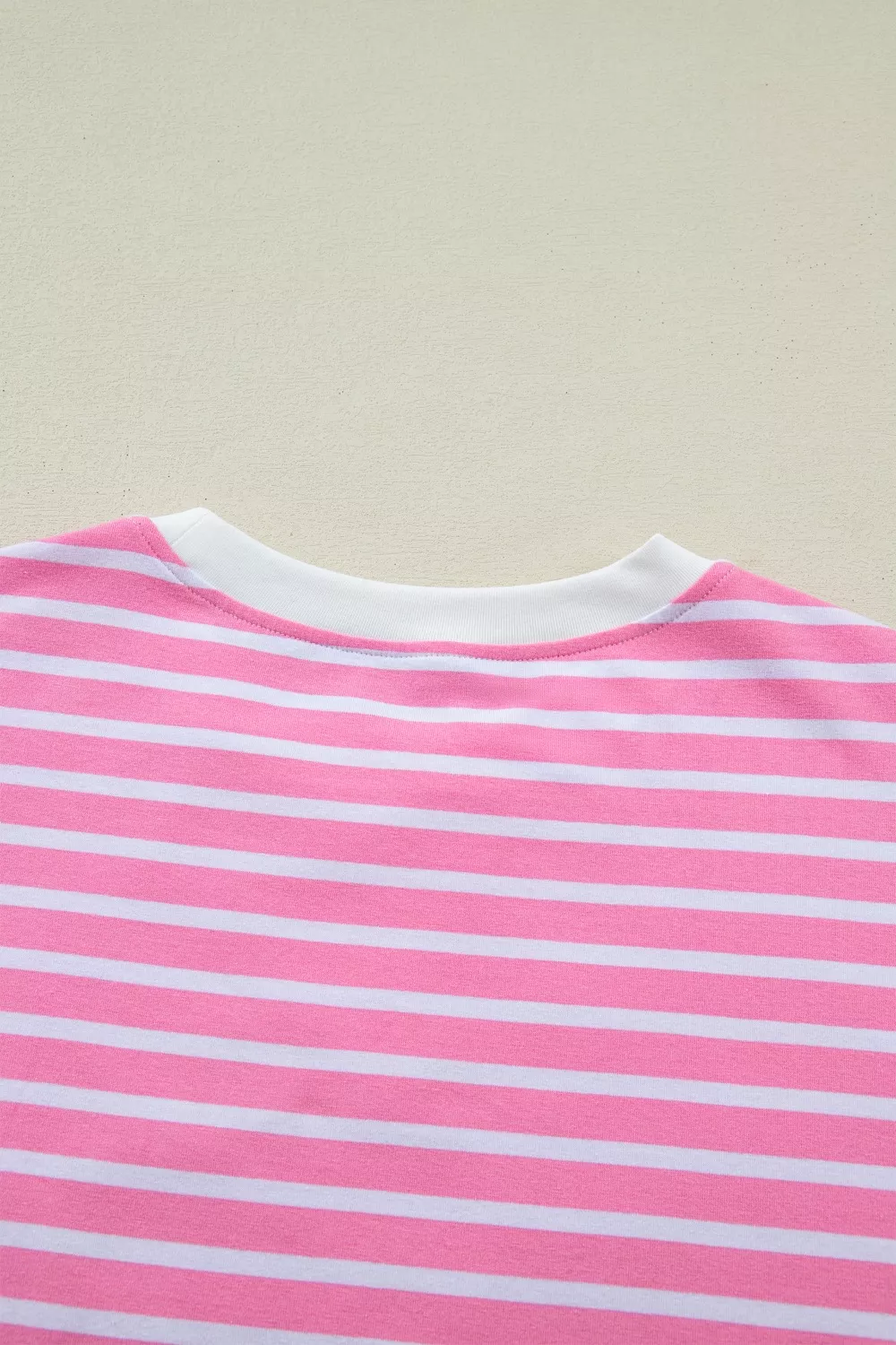Stripe Round Neck Drop Shoulder Short Sleeve Loose Top, image 6