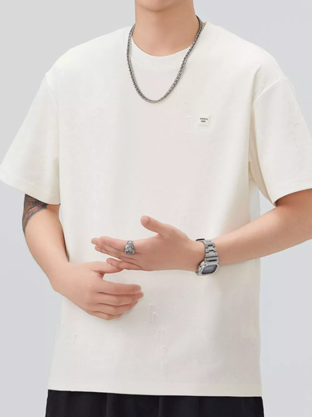 Men's Plus Size Round Neck Short Sleeve T-Shirt, image 10