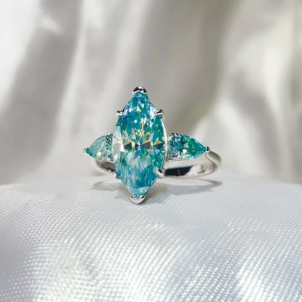6 Carat 925 Sterling Silver Moissanite Ring, image 2