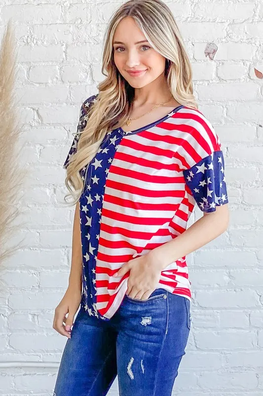 American Flag Short Sleeve Top, image 3