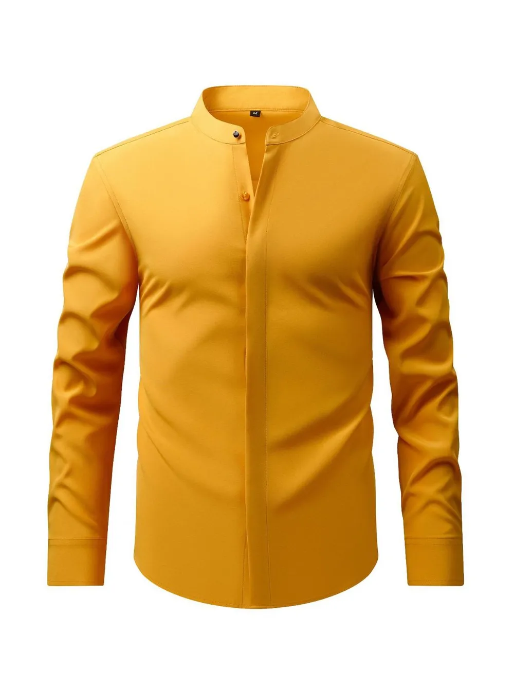 Men's Full Size Stand Collar Button Down Shirt Plus Size, image 3