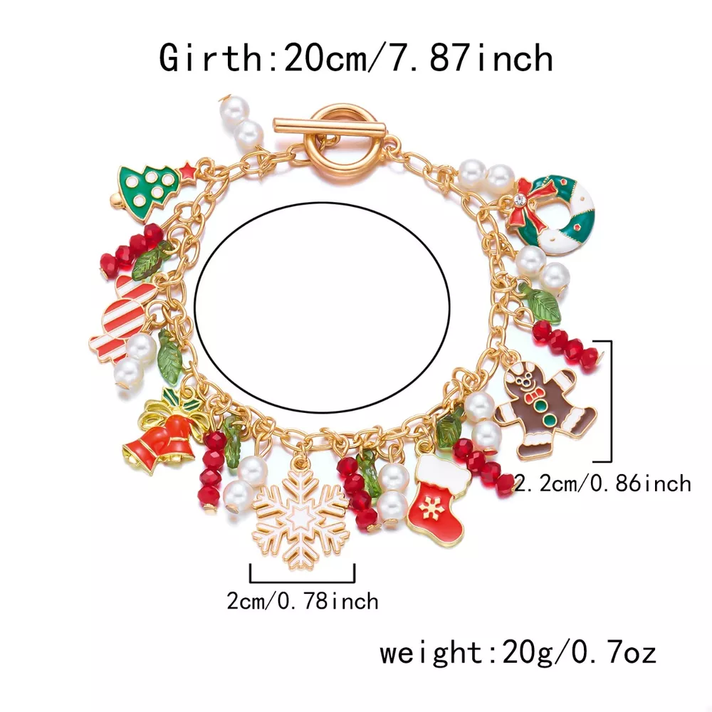 18K Gold-Plated Christmas Charm Bracelet, image 5