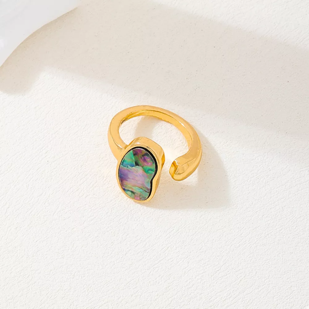 18K Gold-Plated Oval Open Ring