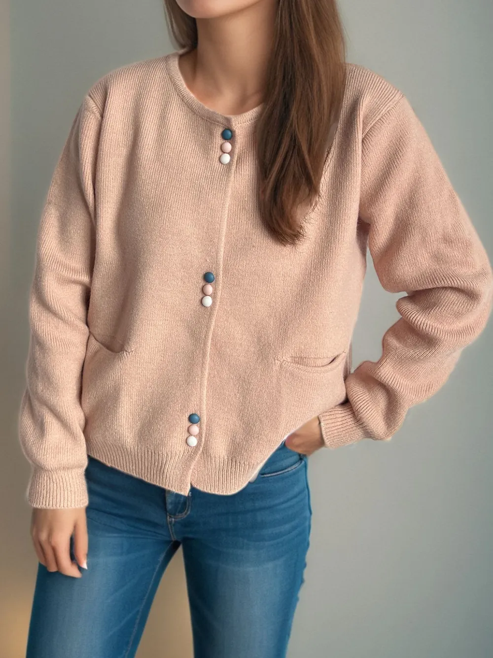 Button Down Long Sleeve Cardigan with Pockets, image 10