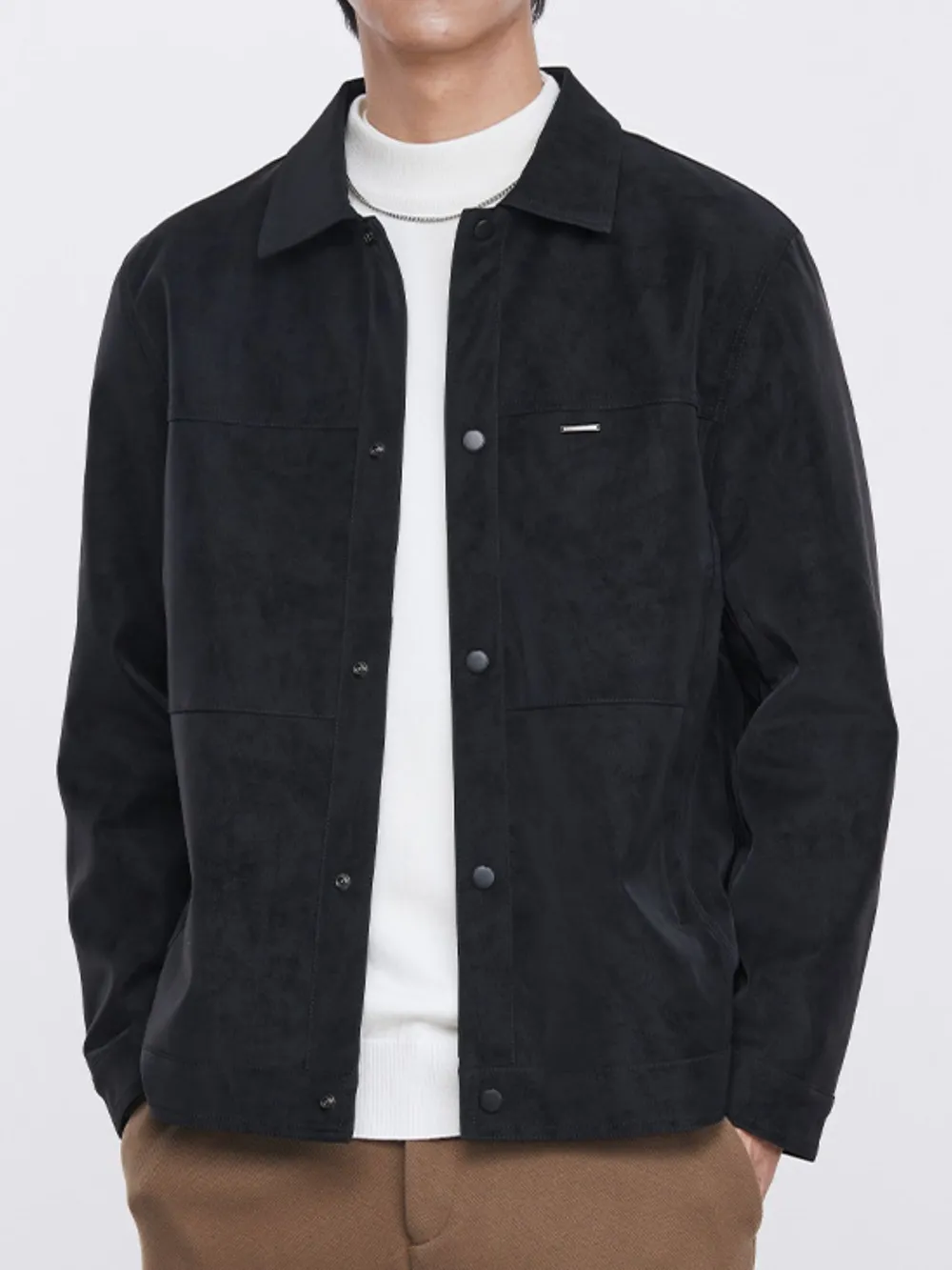 Men's Plus Size Button Up Long Sleeve Jacket, image 6