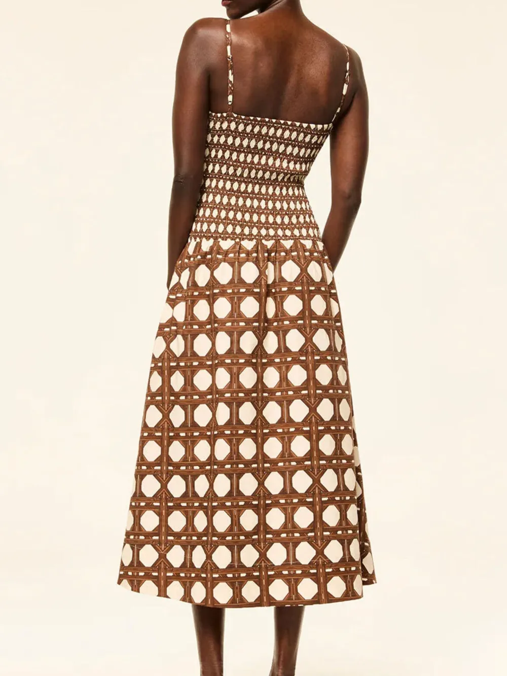 Geometric Pattern Cami Midi Dress, image 4