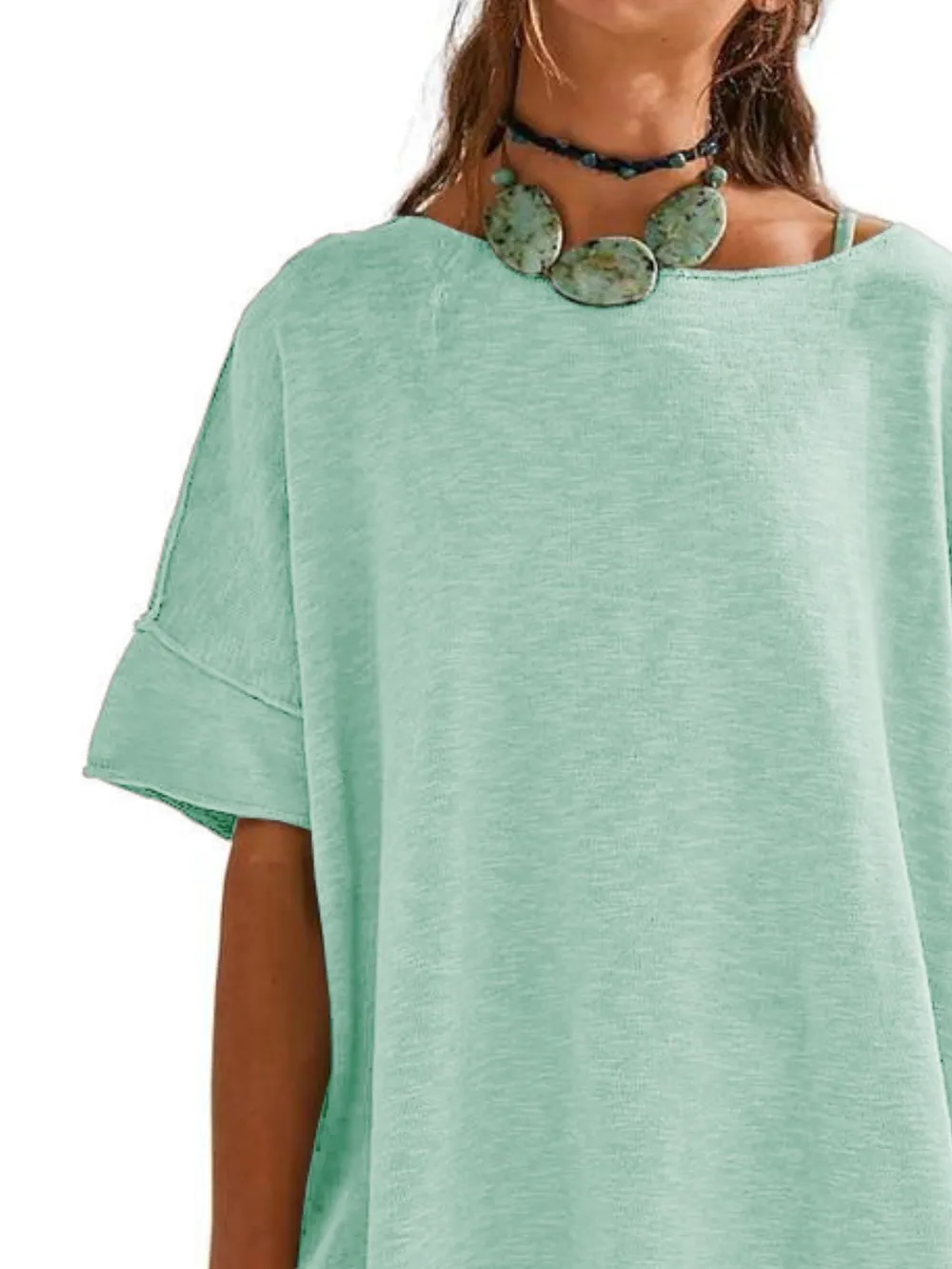 Oversized Round Neck Drop-Shoulder T-Shirt, image 15