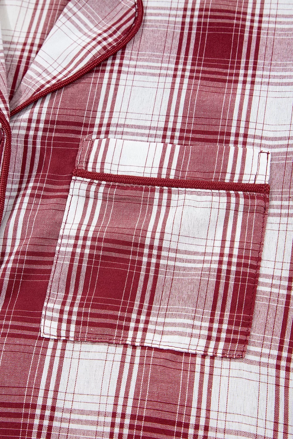 Plaid Long Sleeve Shirt and Drawstring Shorts Lounge Set, image 9