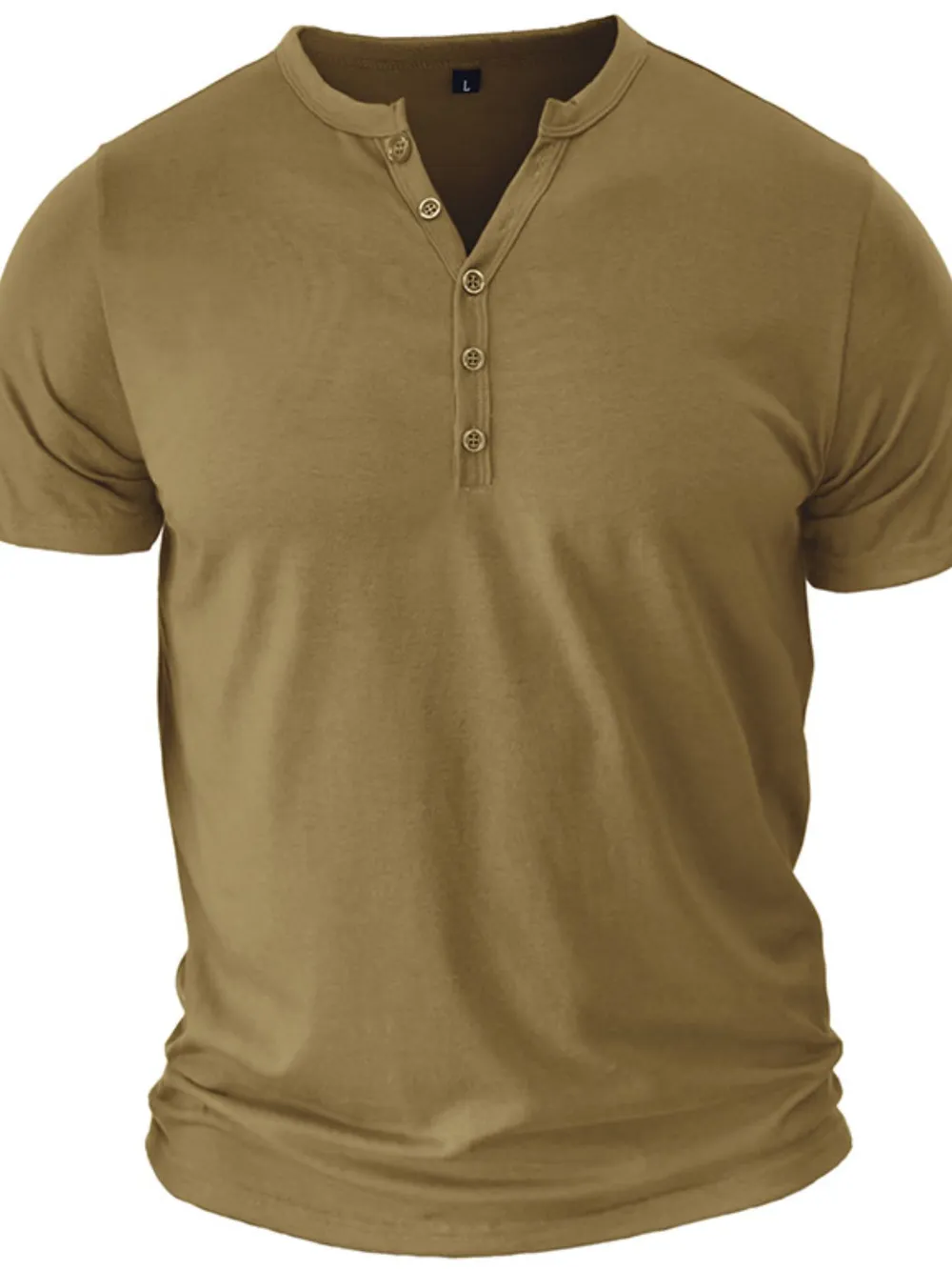 Men's Full Size Casual Henley Short Sleeve Polo Shirt Plus Size, image 6
