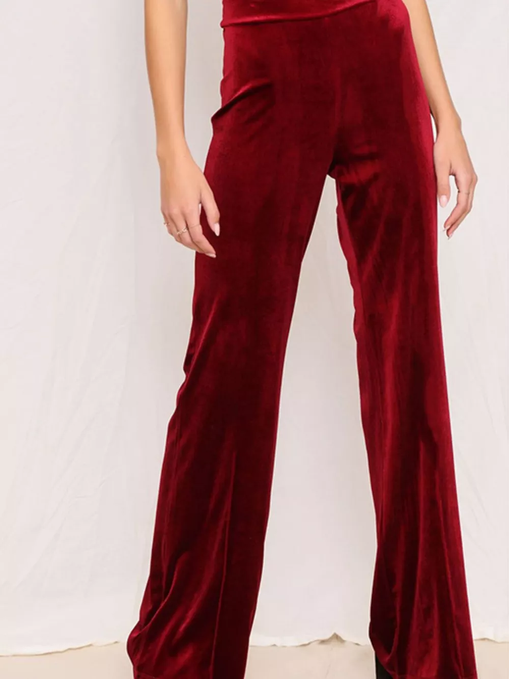 Full Size Velvet Wide Leg Pants Plus Size, image 5