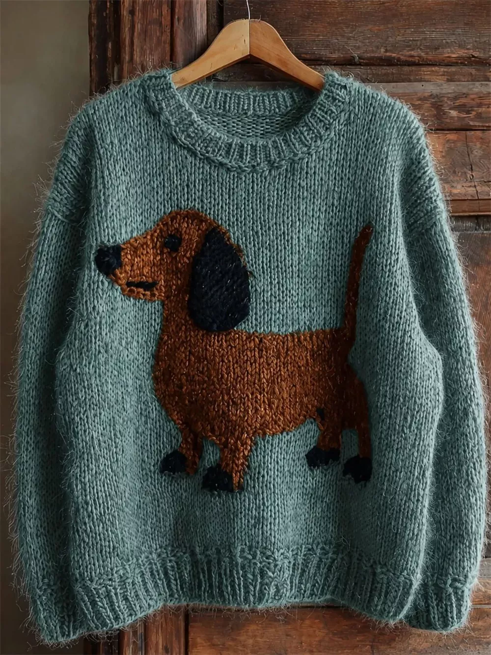 Dachshund Dropped Shoulder Sweater, image 7