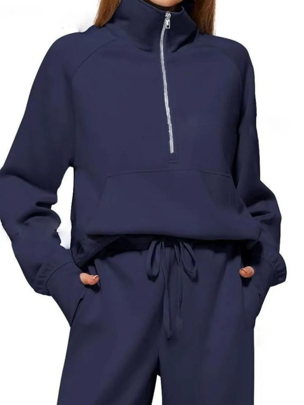 Half Zip Long Sleeve Top and Pants Set, image 21