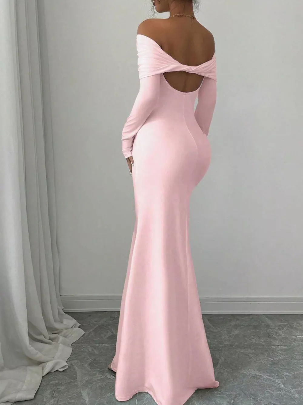 Off-Shoulder Ruched Bodycon Maxi Dress, image 5