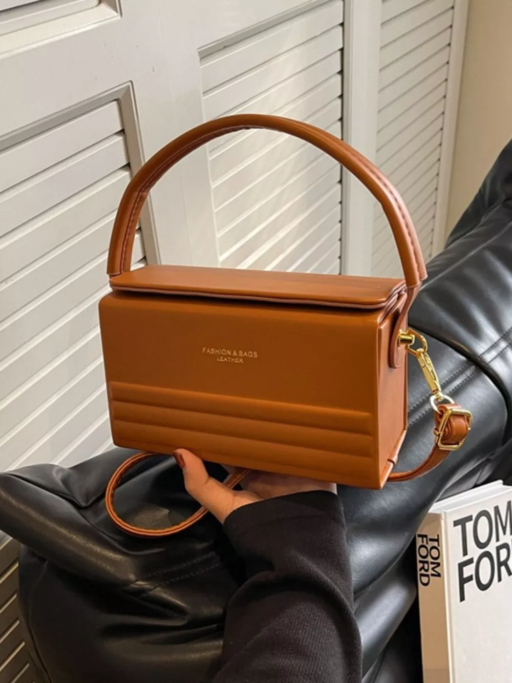 Box-Shaped Crossbody Bag, image 2