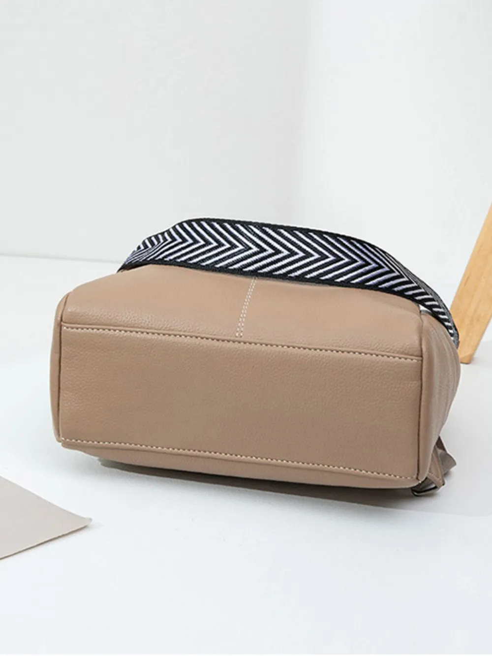 Leather Multi-Compartment Backpack Bag, image 4
