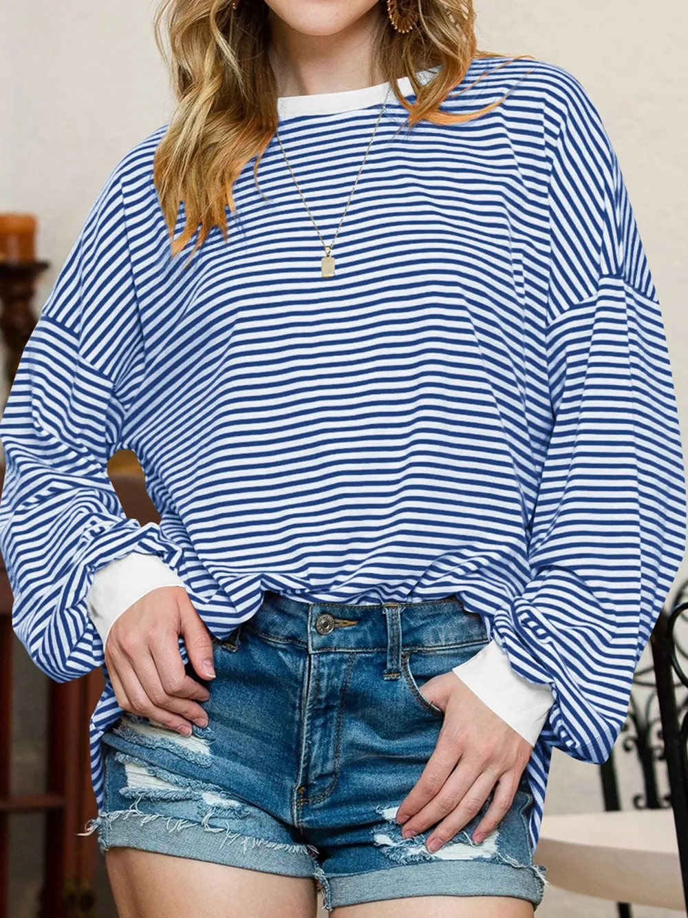 Contrast Striped Long Sleeve Sweatshirt, image 14