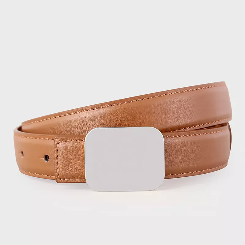 Square Buckle Leather Belt, image 5