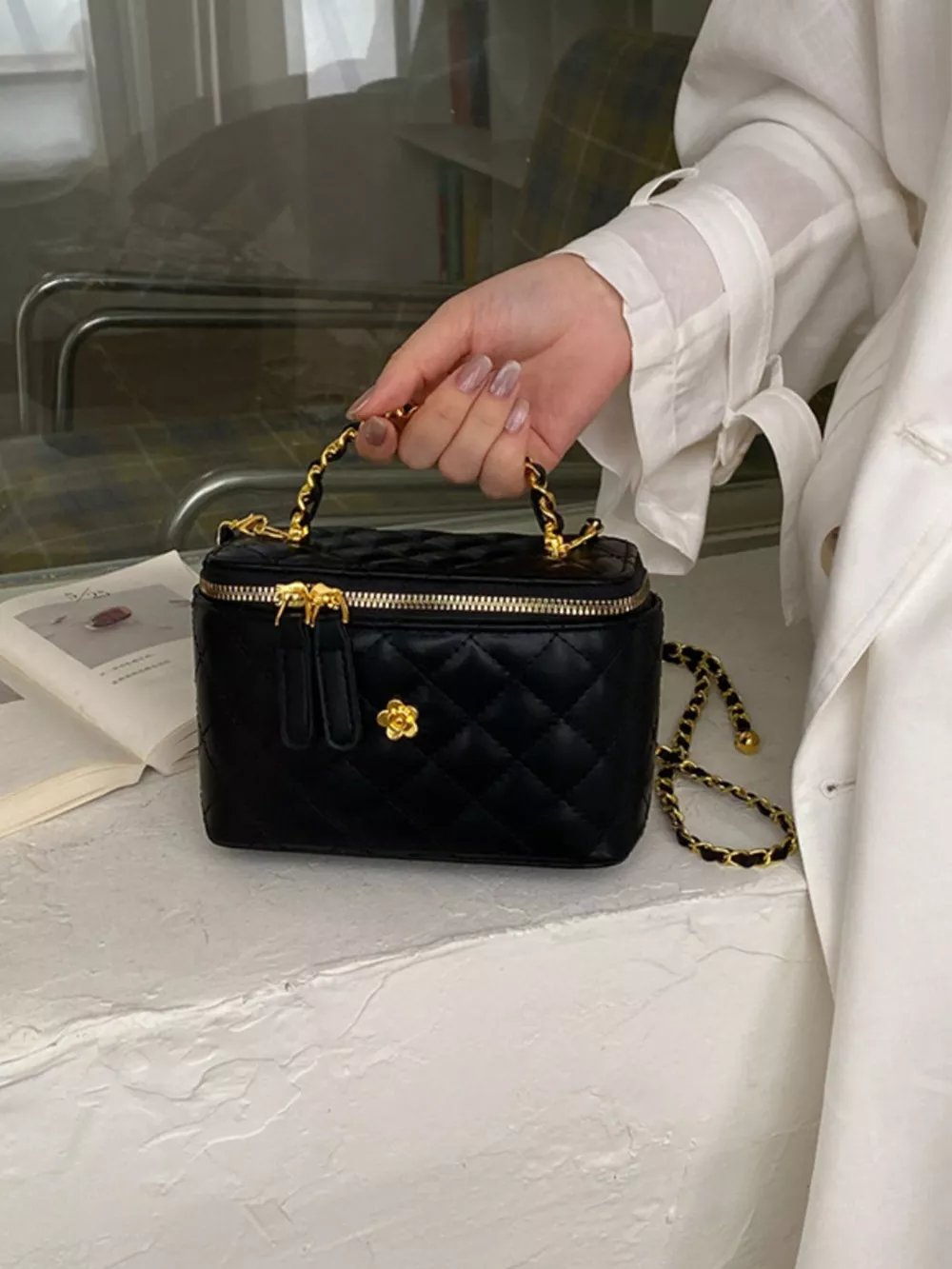 Quilted Chain Crossbody Bag, image 6