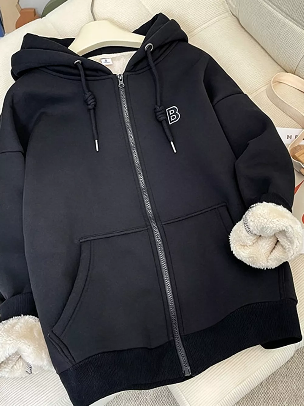 Fleece-Lined Zip-Up Hoodie, image 2