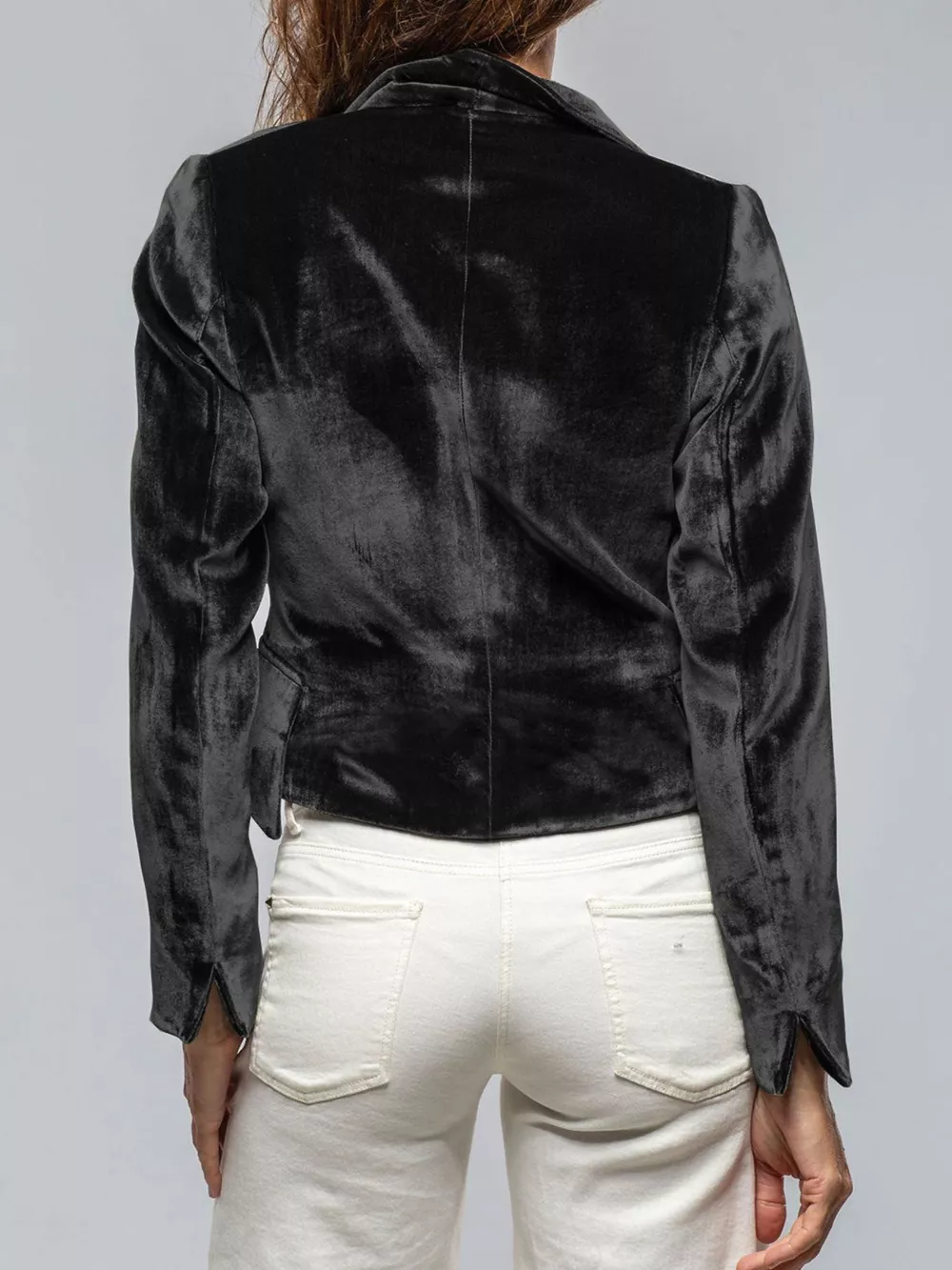 Velvet Lapel Collar One Button Blazer, image 15