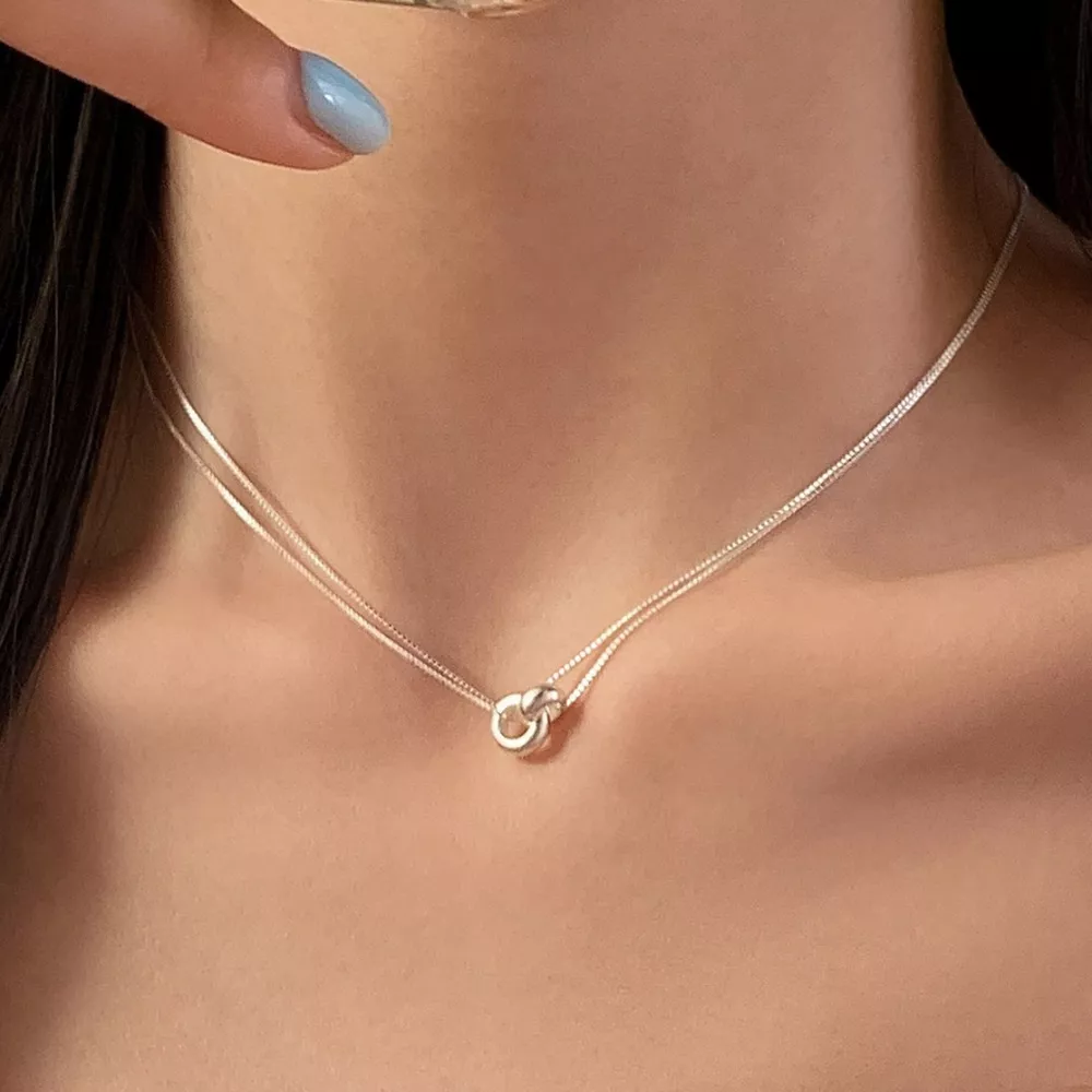 Double Strand 925 Sterling Silver Necklace, image 6