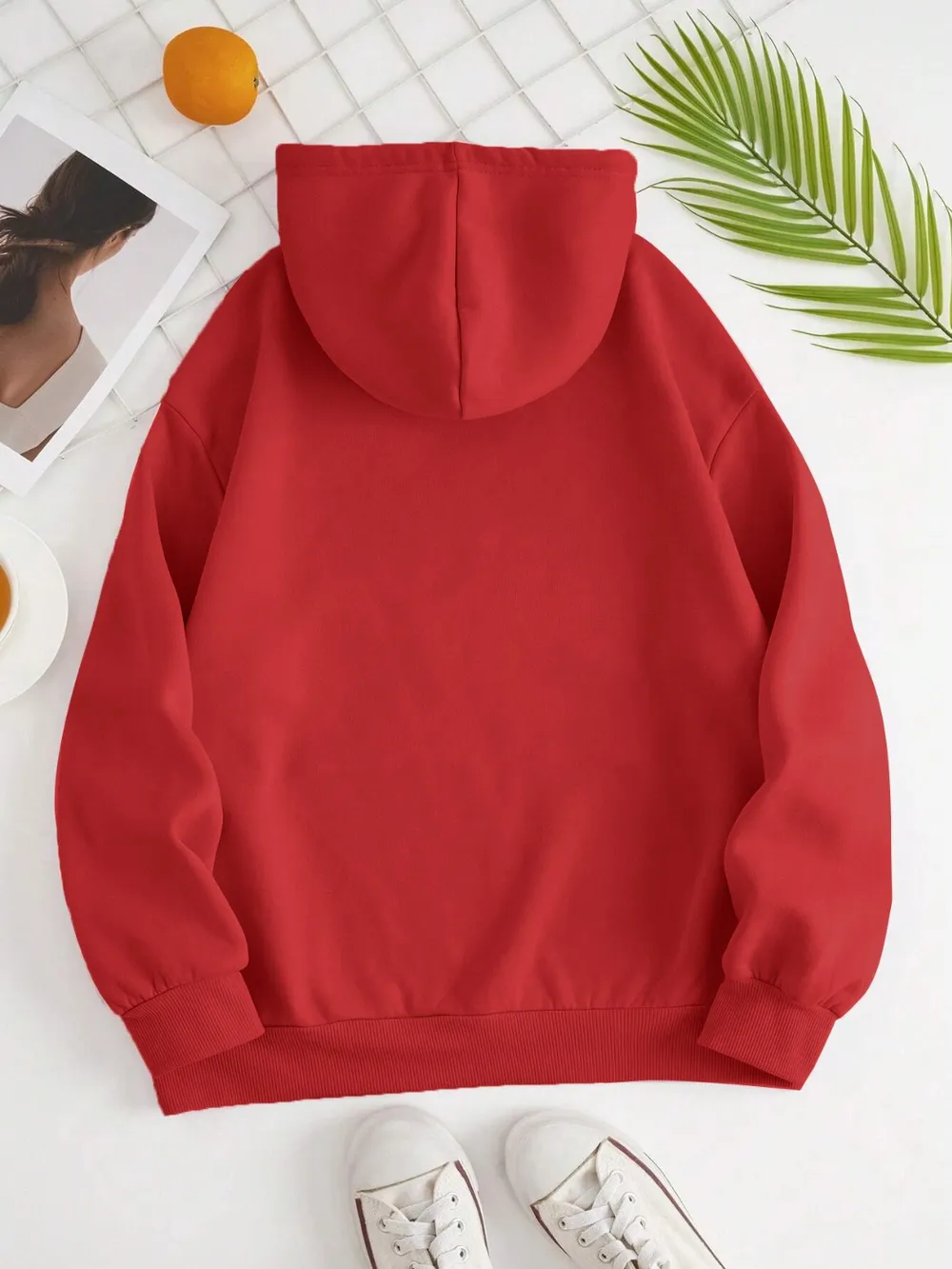 Drawstring Dropped Shoulder Hoodie, image 27