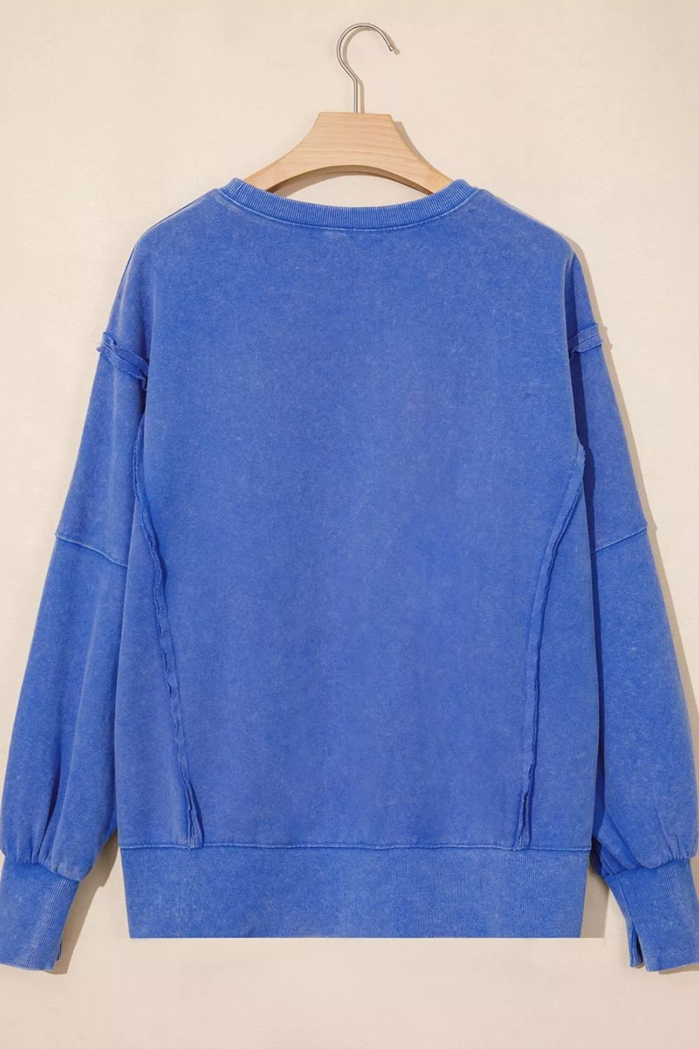Mineral Wash Split Hem Loose Tunic Sweatshirt, image 4