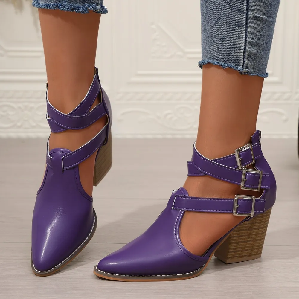 Point Toe Block Heels Sandals, image 3