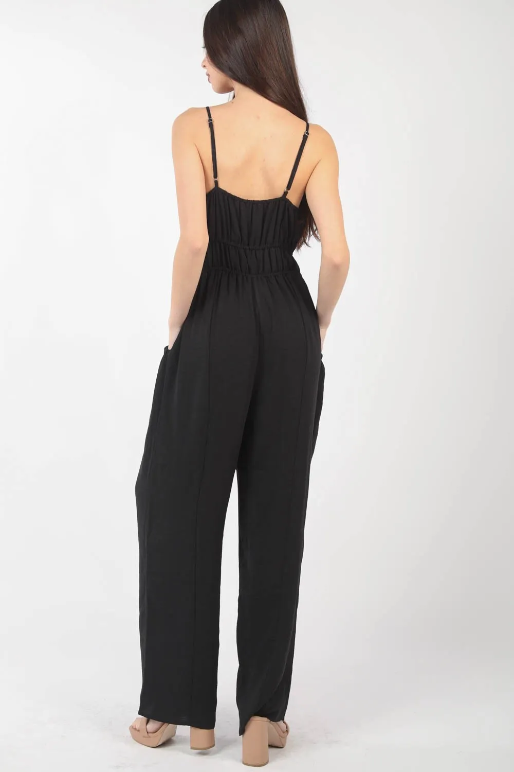 Pintuck Detail Woven Sleeveless Jumpsuit, image 5