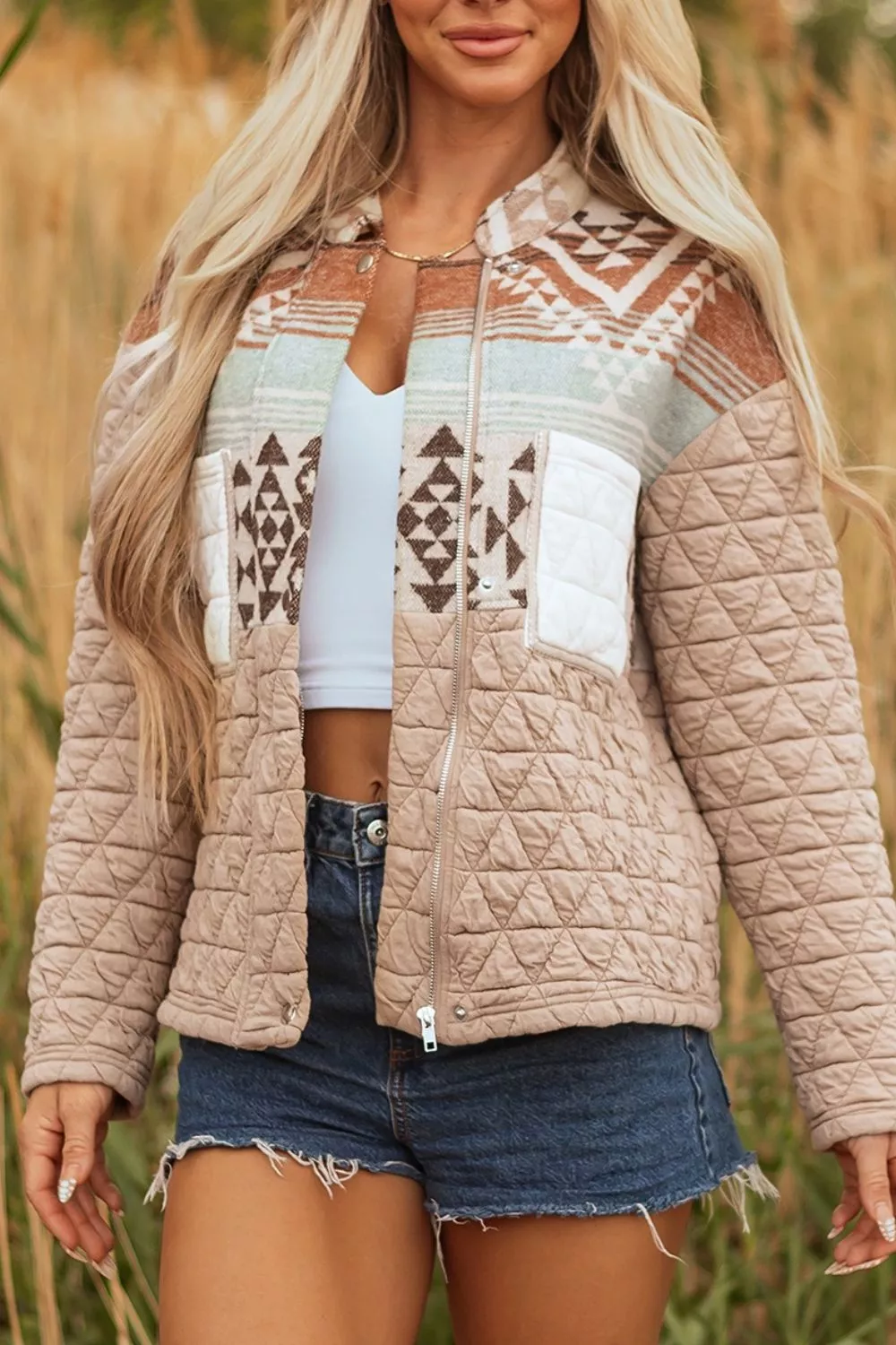 Aztec Quilted Patchwork Western Jacket, image 7