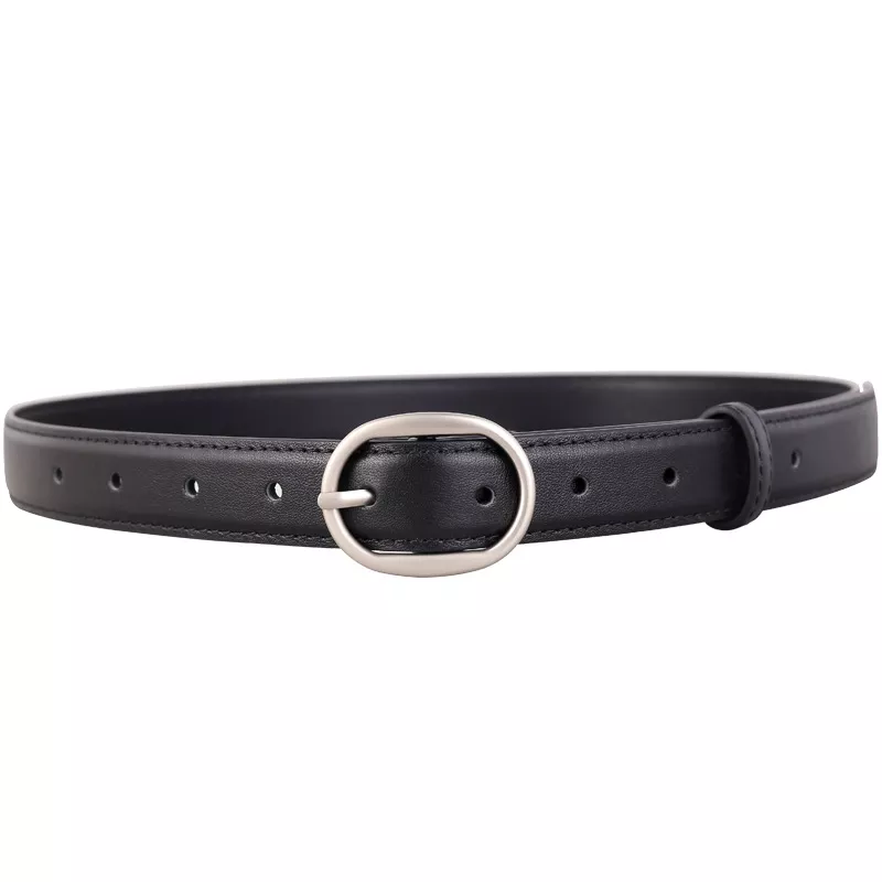 Oval Buckle Leather Belt, image 3
