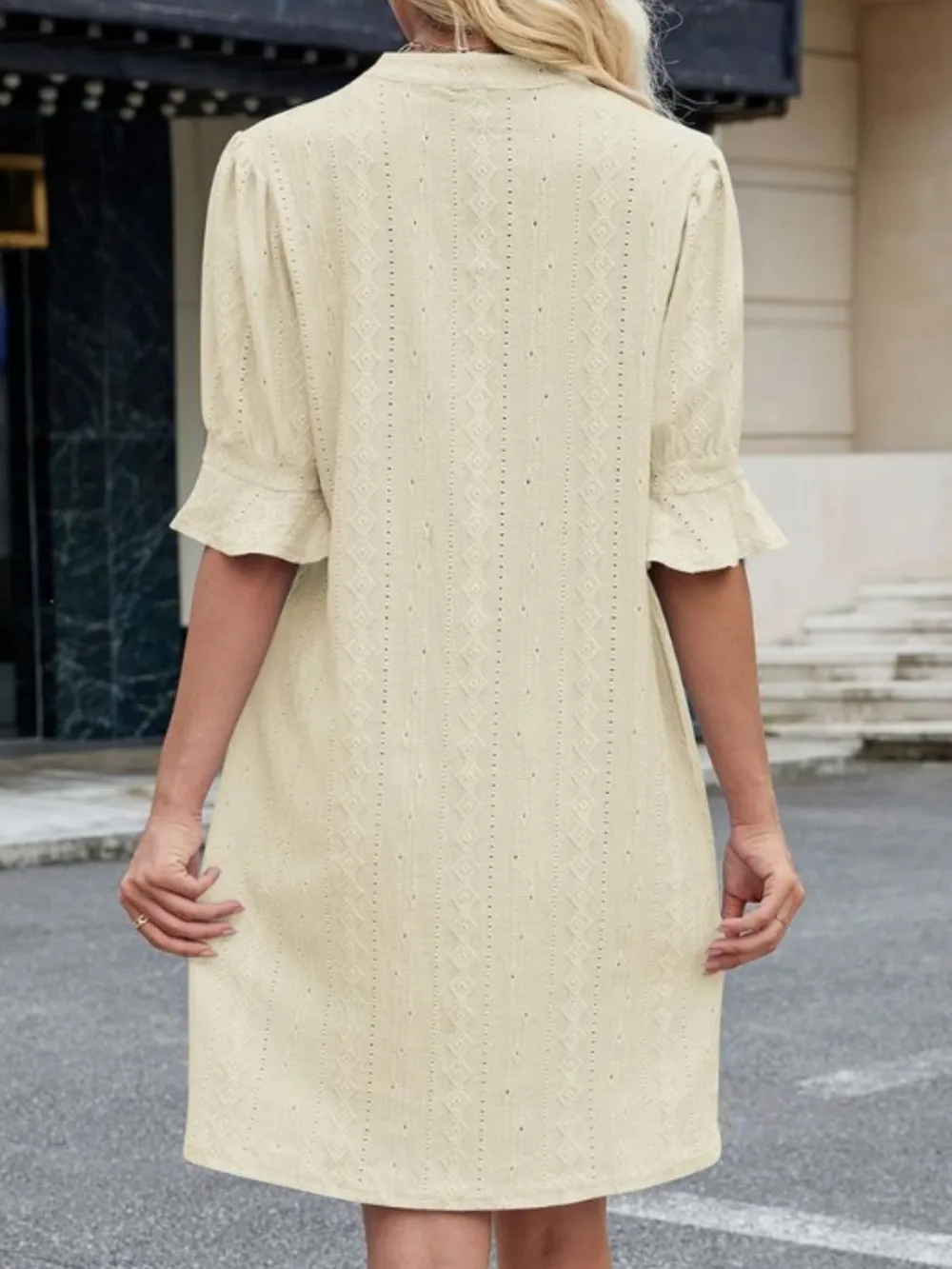 Eyelet Flounce Sleeve Mini Dress, image 15