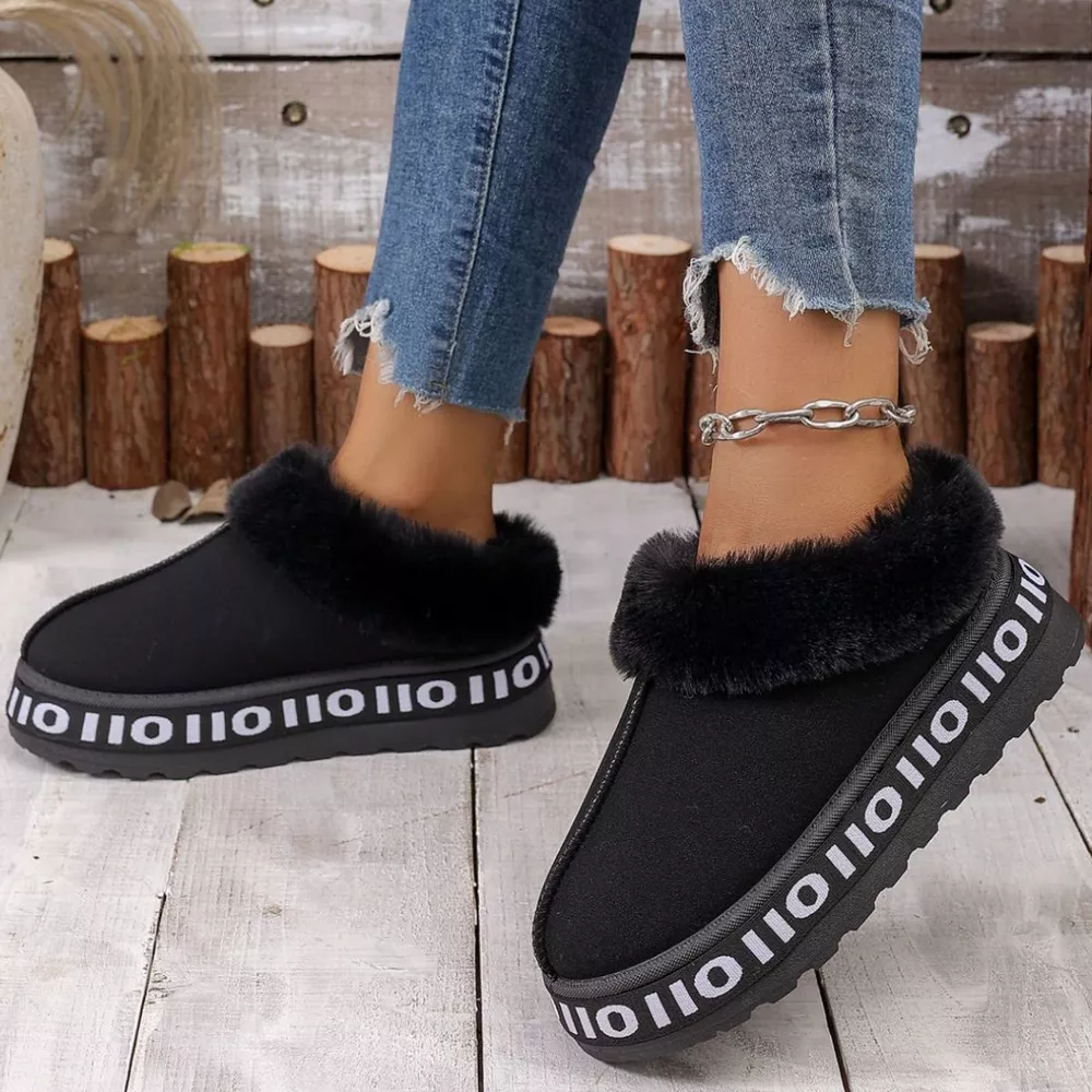Round Toe Plush Lined Ankle Boots, image 3