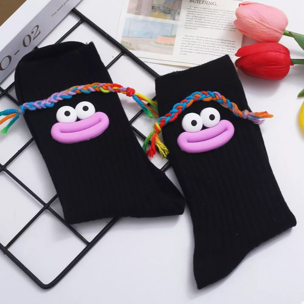 Cartoon Ribbed Knit Crew Socks, image 4